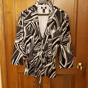Beautiful Womans Zebra Prin Lined Blazer Jacket XL